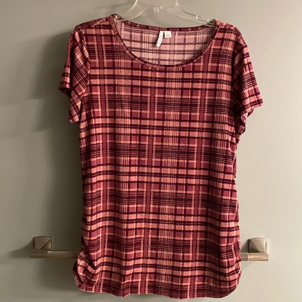 Elle Plaid Tee Size L
